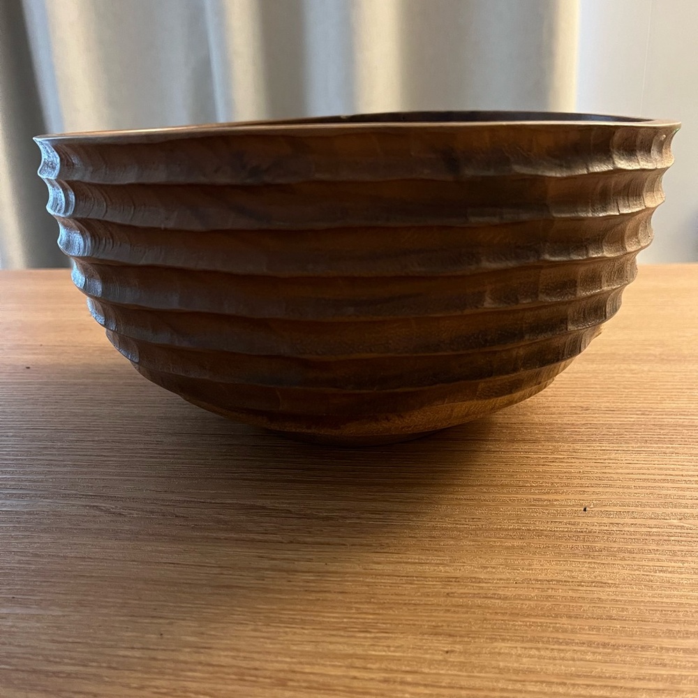 Enrico Wooden Large Salad Bowl 10”Diameter 5”H